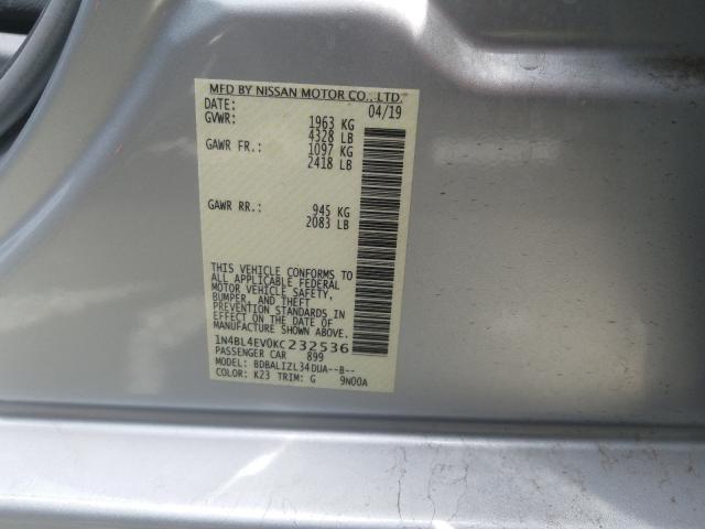 1N4BL4EV0KC232536 - 2019 NISSAN ALTIMA SL  photo 10