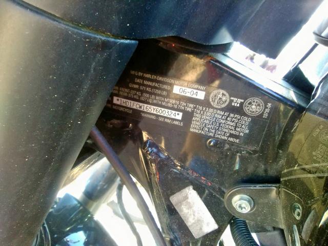 1HD1FCW165Y600324 - 2005 HARLEY-DAVIDSON FLHTCUI  photo 10