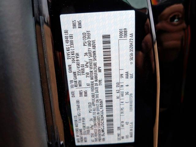 5LMCJ3C92KUL18597 - 2019 LINCOLN MKC RESERVE  foto 10