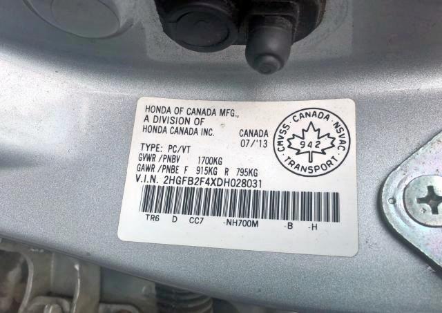 2HGFB2F4XDH028031 - 2013 HONDA CIVIC LX  photo 10