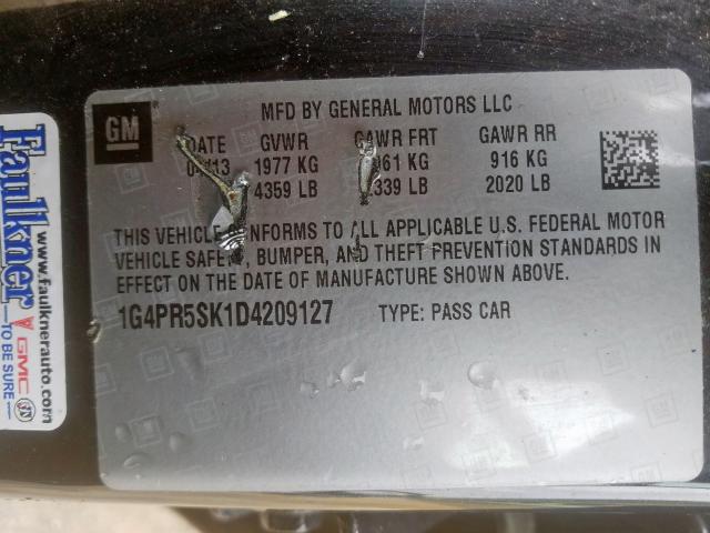 1G4PR5SK1D4209127 - 2013 BUICK VERANO CONVENIENCE  photo 10