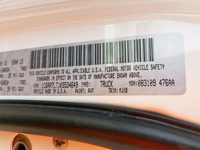 1C6RR7LT1KS534649 - 2019 RAM 1500 CLASSIC SLT  foto 10