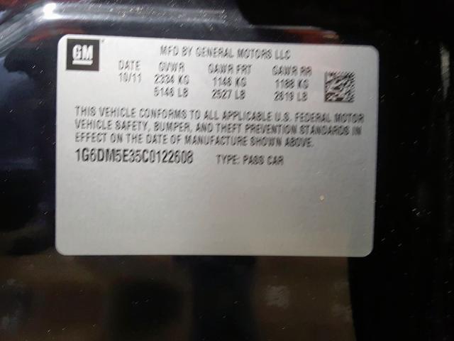 1G6DM5E35C0122608 - 2012 CADILLAC CTS PERFORMANCE COLLECTION  фото 10