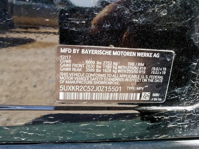 5UXKR2C52J0Z15501 - 2018 BMW X5 SDRIVE35I  фото 10