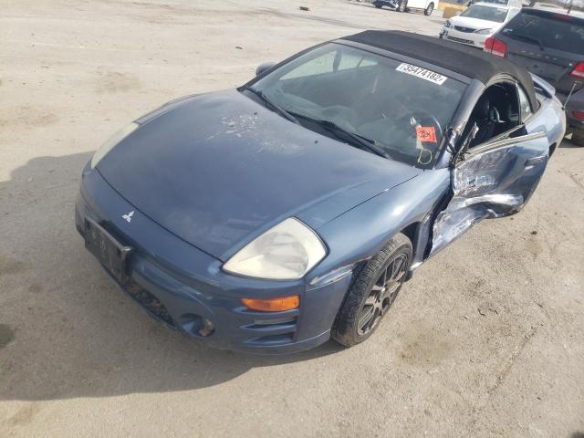 4A3AE75H93E016599 - 2003 MITSUBISHI ECLIPSE SPYDER GTS BLUE photo 2