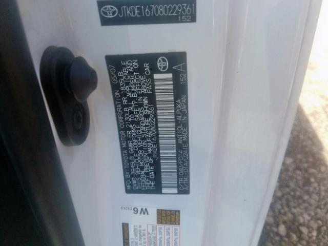 JTKDE167080229361 - 2008 SCION TOYOTA  TC  照片 10