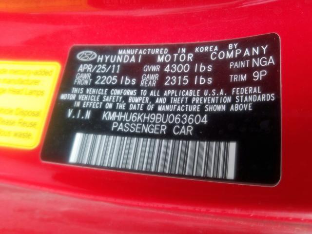 KMHHU6KH9BU063604 - 2011 HYUNDAI GENESIS COUPE 3.8L  photo 10