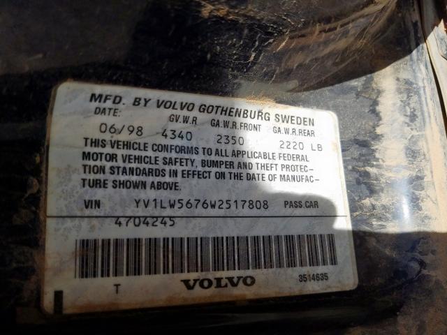 YV1LW5676W2517808 - 1998 VOLVO V70 GLT  photo 10