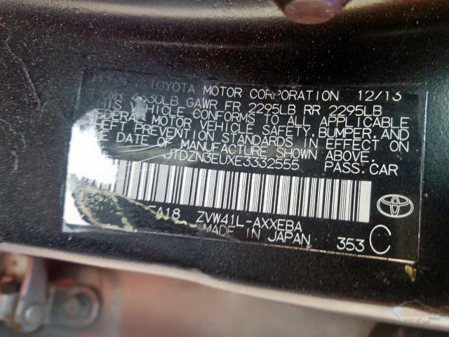 JTDZN3EUXE3332555 - 2014 TOYOTA PRIUS V  photo 10