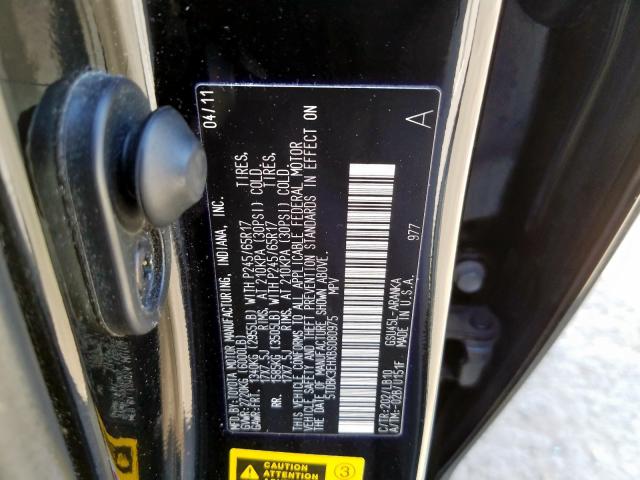 5TDBK3EHXBS080975 - 2011 TOYOTA HIGHLANDER BASE  фото 10