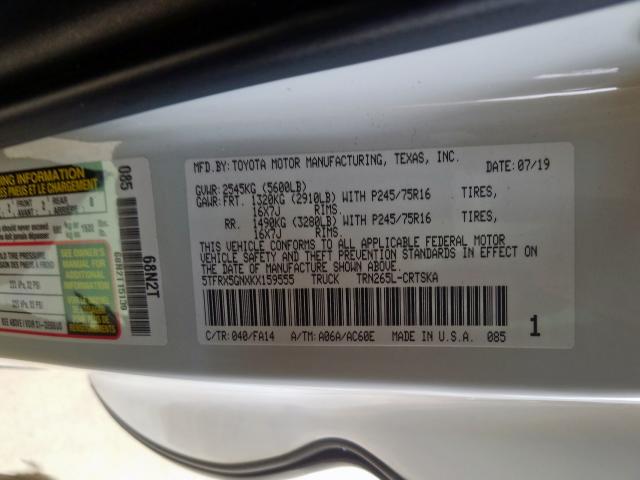 5TFRX5GNXKX159555 - 2019 TOYOTA TACOMA ACCESS CAB  ფოტო 10