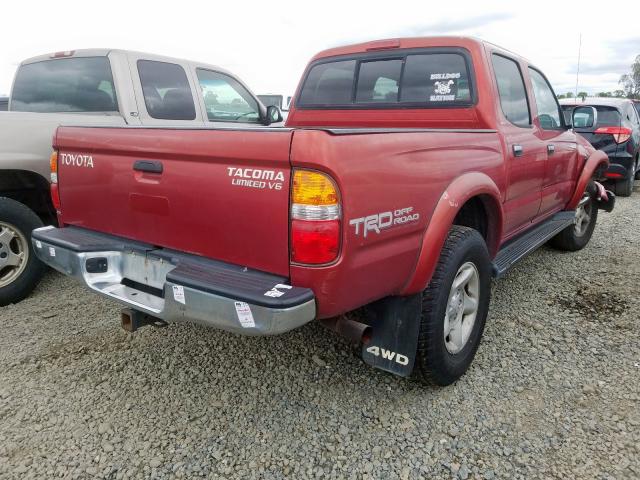 5TEHN72NX2Z065155 - 2002 TOYOTA TACOMA DOUBLE CAB  照片 4