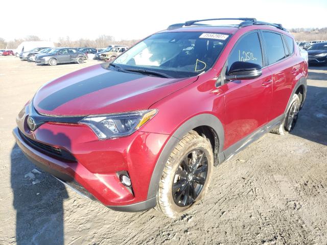 2T3RFREV7JW773947 - 2018 TOYOTA RAV4 ADVENTURE RED photo 2