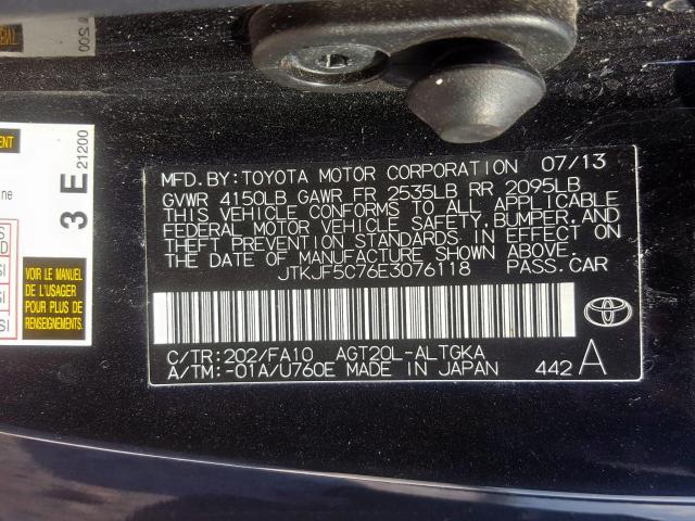 JTKJF5C76E3076118 - 2014 TOYOTA SCION TC  ფოტო 10