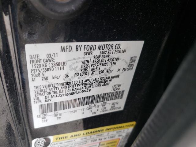 5LMJJ2H58BEJ05929 - 2011 LINCOLN NAVIGATOR შავი ფოტო 10