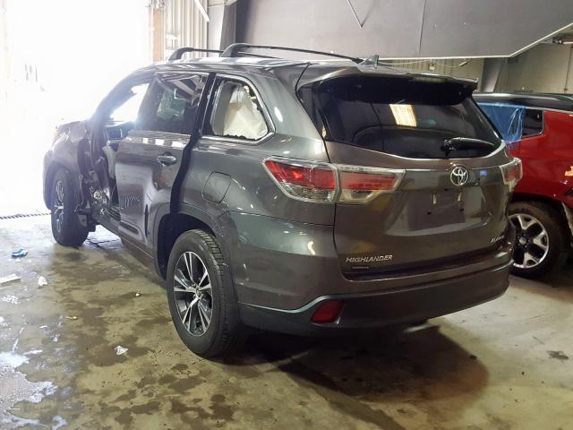 5TDJKRFHXGS235934 - 2016 TOYOTA HIGHLANDER XLE  photo 3