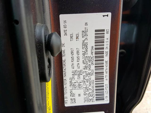 5TFAZ5CN8GX011022 - 2016 TOYOTA TACOMA DOUBLE CAB  照片 10