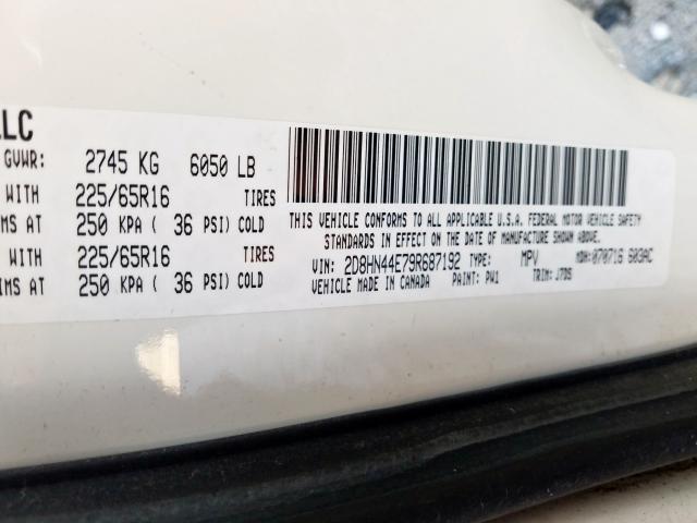 2D8HN44E79R687192 - 2009 DODGE GRAND CARAVAN SE  photo 10