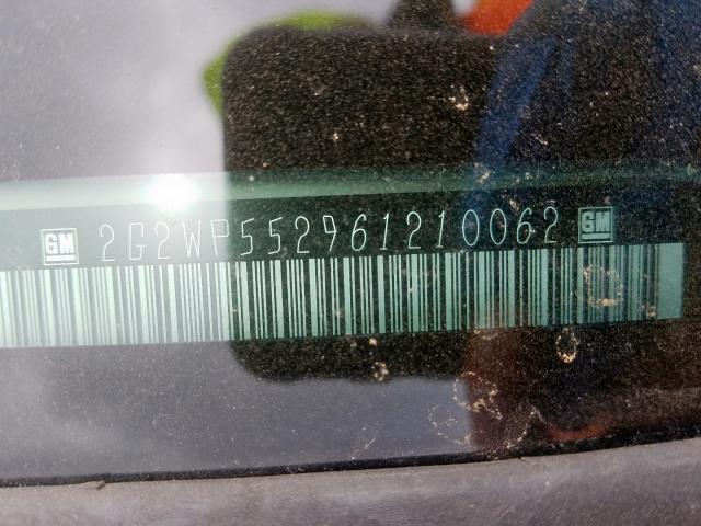 2G2WP552961210062 - 2006 PONTIAC GRAND PRIX  photo 10