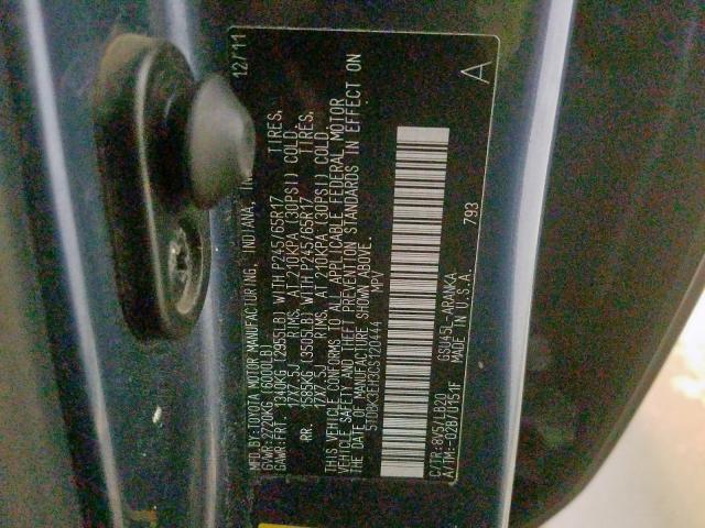 5TDBK3EH3CS120444 - 2012 TOYOTA HIGHLANDER BASE  صورة 10