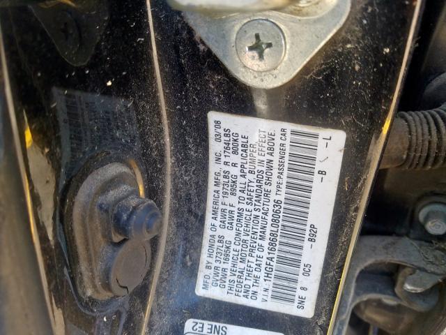 1HGFA16868L080636 - 2008 HONDA CIVIC EX  photo 10