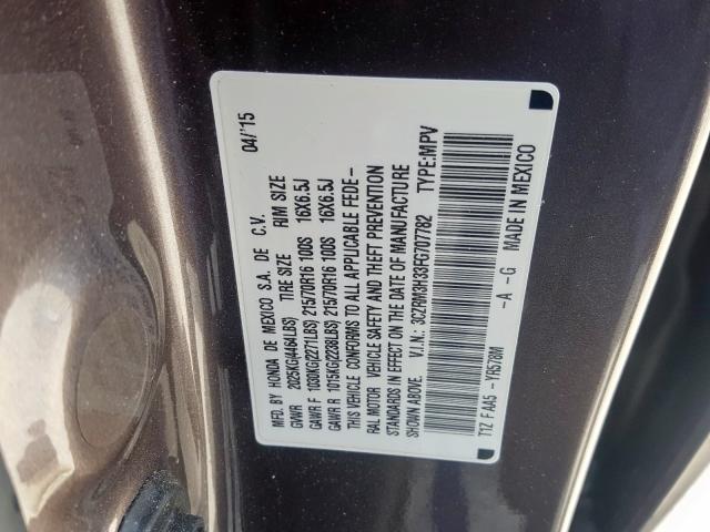 3CZRM3H33FG707782 - 2015 HONDA CR-V LX  photo 10