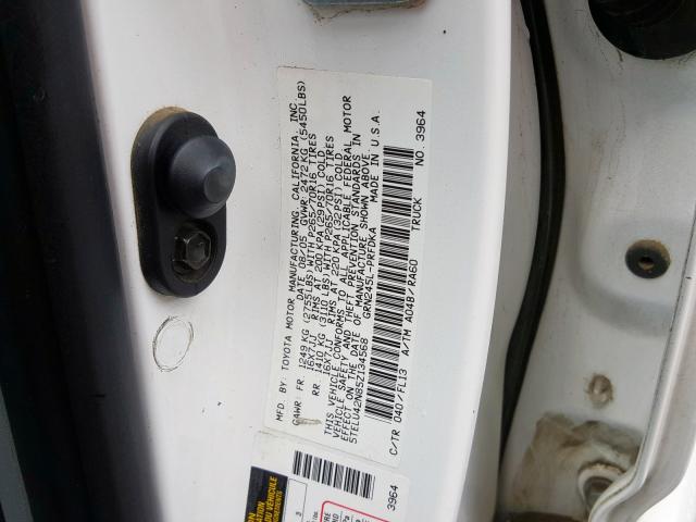 5TELU42N85Z134568 - 2005 TOYOTA TACOMA DOUBLE CAB  照片 10