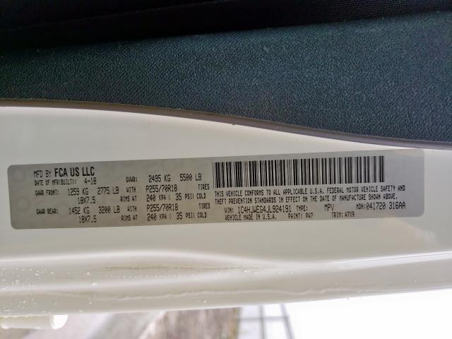 1C4HJWEG4JL924191 - 2018 JEEP WRANGLER UNLIMITED SAHARA  ფოტო 10