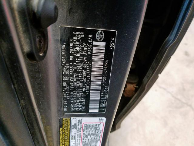 4T1BF30K54U587591 - 2004 TOYOTA CAMRY LE  photo 10