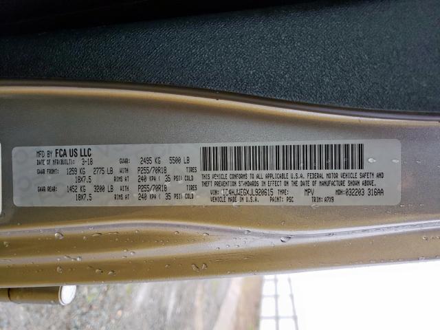 1C4HJWEGXJL920615 - 2018 JEEP WRANGLER UNLIMITED SAHARA  ფოტო 10