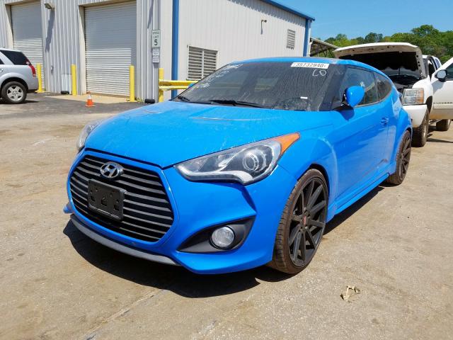 KMHTC6AD9EU206096 - 2014 HYUNDAI VELOSTER BLUE photo 2