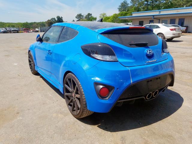 KMHTC6AD9EU206096 - 2014 HYUNDAI VELOSTER BLUE photo 3