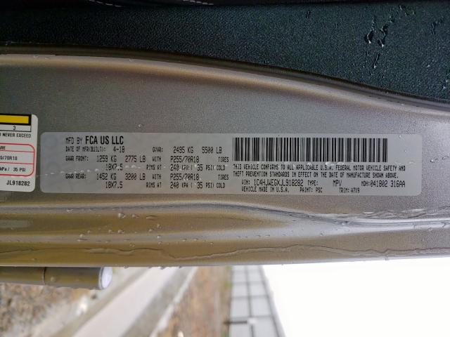 1C4HJWEGXJL918282 - 2018 JEEP WRANGLER UNLIMITED SAHARA  ფოტო 10