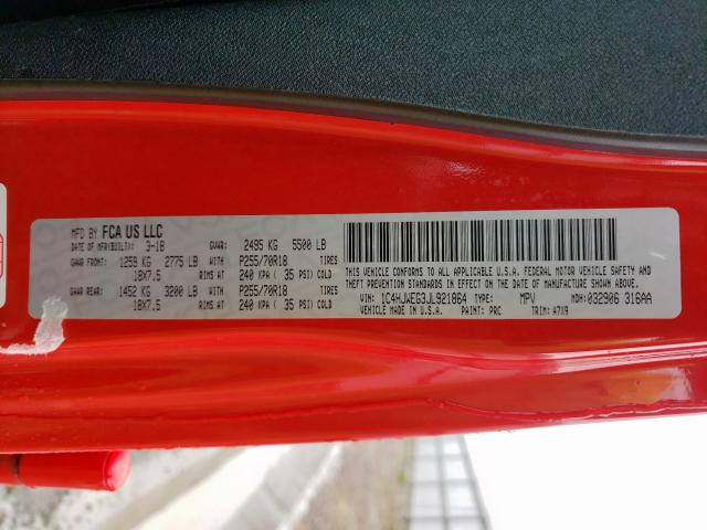 1C4HJWEG3JL921864 - 2018 JEEP WRANGLER UNLIMITED SAHARA  ფოტო 10