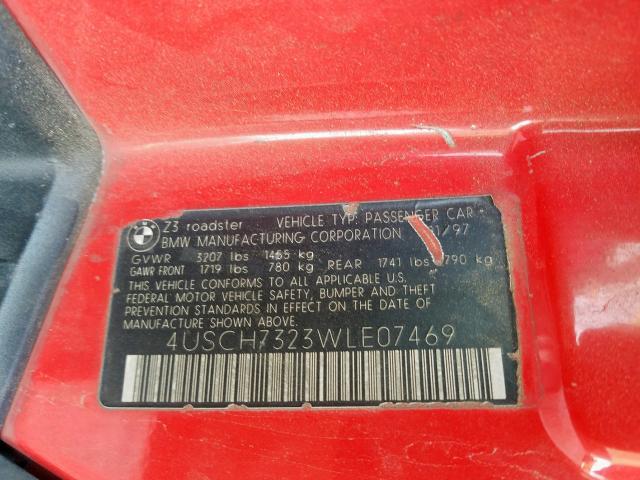 4USCH7323WLE07469 - 1998 BMW Z3 1.9  photo 10