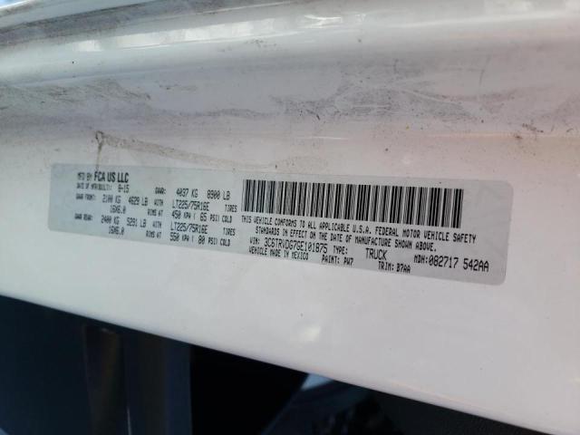 3C6TRVDG7GE101875 - 2016 RAM PROMASTER 2500 HIGH WHITE photo 10