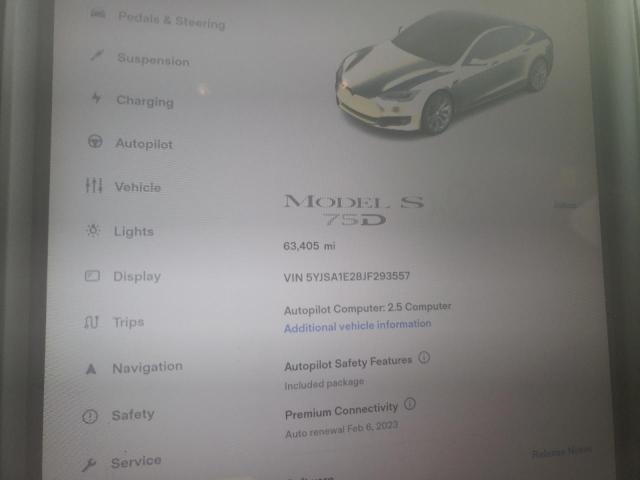 5YJSA1E28JF293557 - 2018 TESLA MODEL S Սև լուսանկար 9