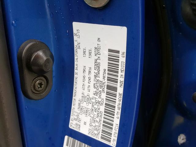 3TMAZ5CNXGM010685 - 2016 TOYOTA TACOMA DOUBLE CAB  照片 10