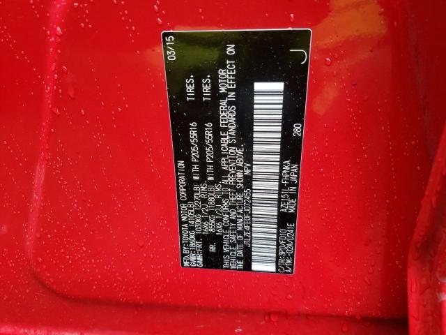 JTLZE4FE0FJ072455 - 2015 TOYOTA SCION XB Kırmızı fotoğraf 12