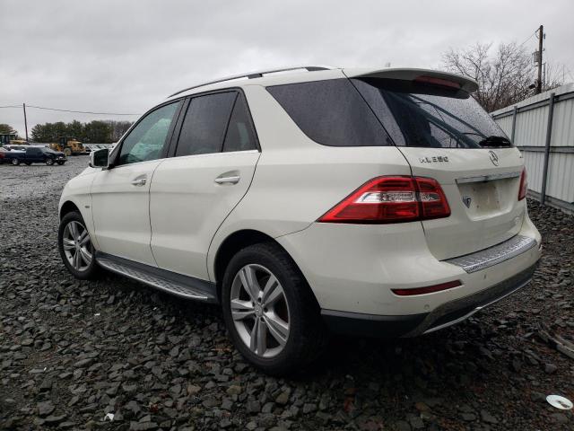 4JGDA5HB8CA032707 - 2012 MERCEDES-BENZ ML 350 4MATIC WHITE photo 2