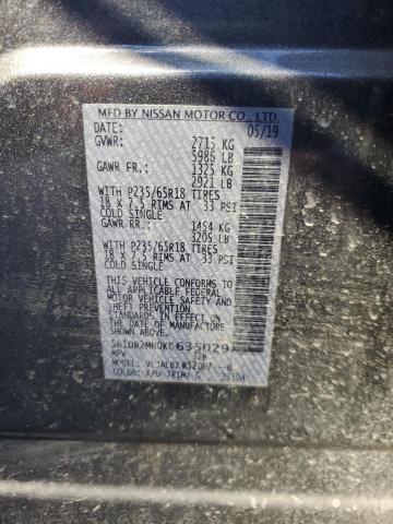 5N1DR2MN0KC635029 - 2019 NISSAN PATHFINDER S GRAY photo 13