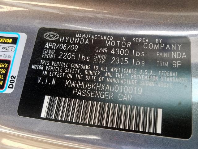 KMHHU6KHXAU010019 - 2010 HYUNDAI GENESIS COUPE 3.8L  photo 10