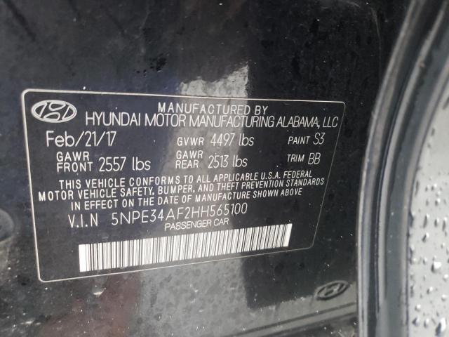 5NPE34AF2HH565100 - 2017 HYUNDAI SONATA SPORT BLACK photo 12