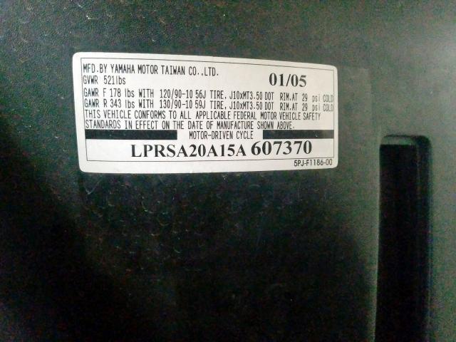 LPRSA20A15A607370 - 2005 YAMAHA YW50 AP ZUMA  photo 10