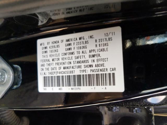 1HGCP2F44CA050897 - 2012 HONDA ACCORD LXP  photo 10