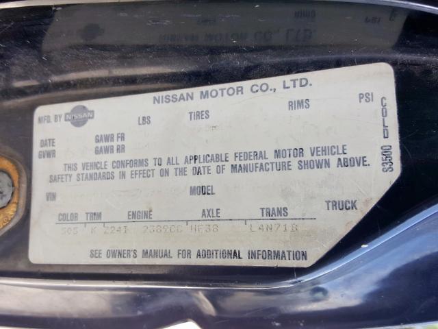 1N6ND16S1HC358840 - 1987 NISSAN D21 KING CAB  photo 10