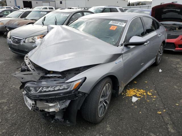 1HGCV3F15MA005194 - 2021 HONDA ACCORD HYBRID SILVER photo 1