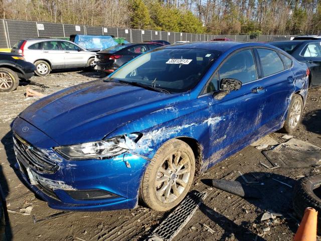 3FA6P0LU1HR270747 - 2017 FORD FUSION SE HYBRID BLUE photo 1