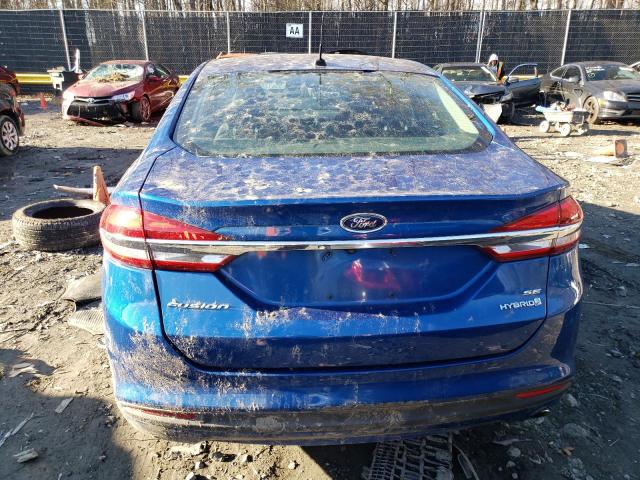 3FA6P0LU1HR270747 - 2017 FORD FUSION SE HYBRID BLUE photo 6