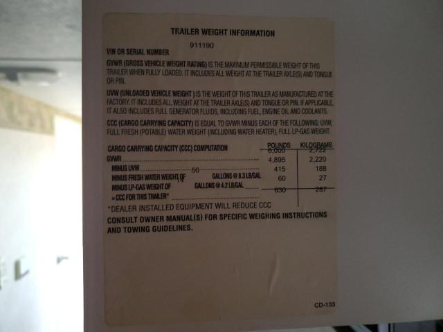 4YDT25R295G911190 - 2005 OUTB TRAVEL TRL WHITE photo 10